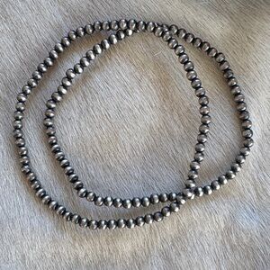 Elegant 3mm Sterling Silver Beaded Stretch bracelet